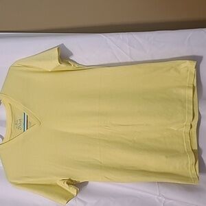 Fresh Clean Tee Yellow  V-Neck Mens Short Sleeves Cotton Blend SZ M